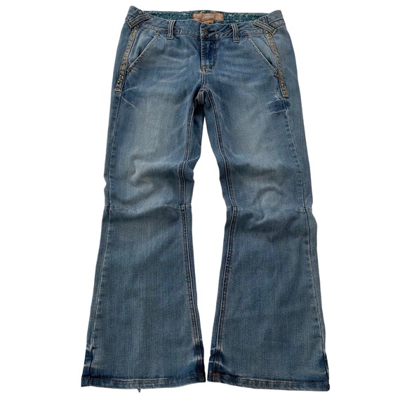 Candie's Denim - Candies Womens Jeans / Capris Light Wash Flare Hip Embellished Detailed 30x26